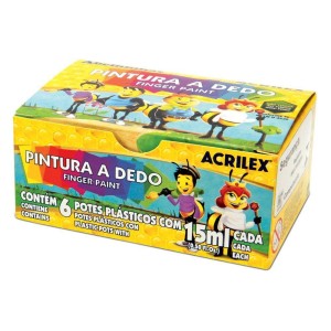 Pintura a Dedo c/ 6 Potes 15ml