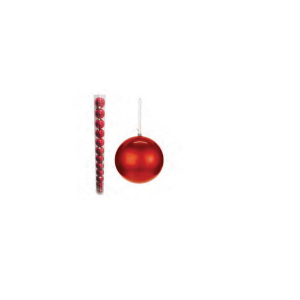 Bola de Natal Vermelha 7cm c/ 9un