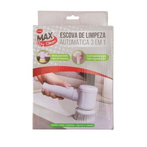 Escova de Limpeza 3 em 1 Automática – Plástico PP, Esponja e PVC – 19,5x11x7 cm – Clink