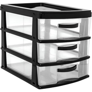 Gaveteiro Pequeno com 3 Gavetas – Preto – Nitronplast