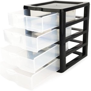Gaveteiro Pequeno com 4 Gavetas – Preto – Nitronplast