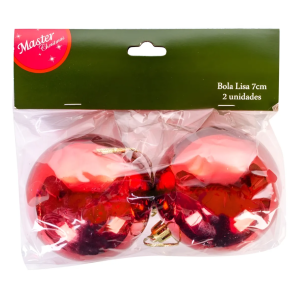 Bola de Natal Metalizada Lisa – 2 Peças 7 cm (Colors)
