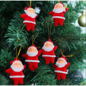 Kit com 9 Mini Pendentes Papai Noel