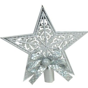 Ponteira de Árvore de Natal – Estrela / Laço (Sortido) 19 cm – WF197