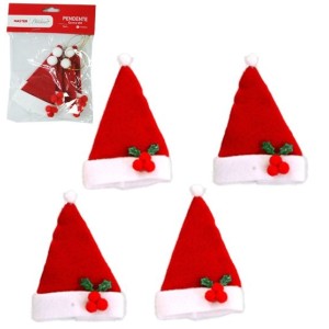 Pendente Gorro Vermelho – 4 Peças 9 cm – WF9891