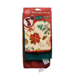 JOGO C/3 PANO DE LIMPEZA DE NATAL