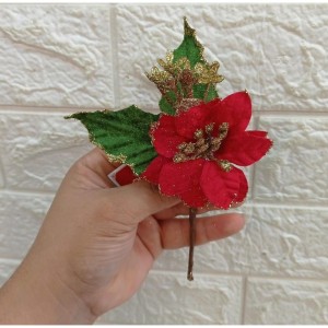 Galho Decorativo Mini Flor Natalina – 20 cm – FLB06