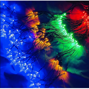 CASCATA C/ 160 LEDS FIO VERDE