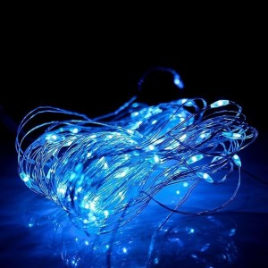 CORDAO 100 LEDS AZUIS FIO AZUL 8F 18252