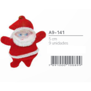 Kit com 9 Mini Pendentes Papai Noel