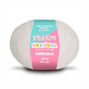 Amigurumi Pelúcia Círculo - 85g 8001 - Branco