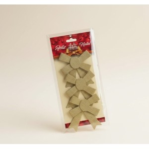 ENFEITE DE NATAL LAÇO DOURADO COM BRILHO