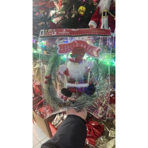 Guirlanda de Natal com Papai Noel em Balanço e Banner 
