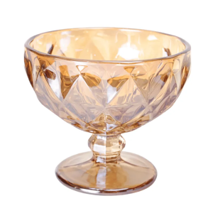 CONJUNTO 3 TACAS DE VIDRO AMBAR P/ SOBREMESA 340ML