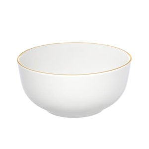 Bowl De Porcelana Com Borda Dourada Hauskraft - 500ml