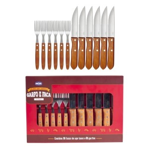 Conjunto Garfo e Faca para Churrasco MOR 12 Peças