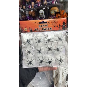 KIT TEIA DE ARANHA COM 12 ARANHAS