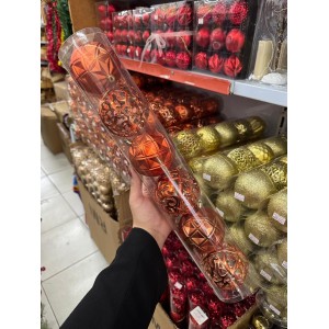 KIT BOLAS DE NATAL COBRE 8CM