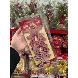 ENFEITE DE NATAL LAÇO VERMELHO COM GLITTER