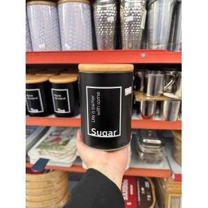 PORTA CONDIMENTOS COM TAMPA DE BAMBU - AÇUCAR OU CHÁ