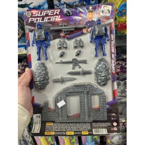 Brinquedo Super Policial – Campo de Batalha com Acessórios (13 Peças)