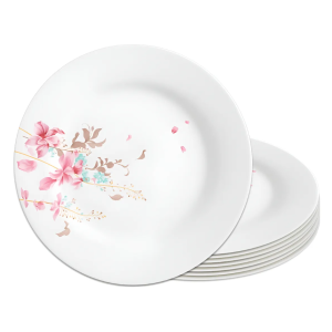 Prato Raso de Vidro Branco Flowers Bord 25,5cm