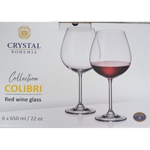 TACA DE CRISTAL TINTO GASTRO 650ML C/ 6PC