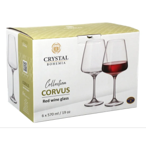 TACA VINHO DE CRISTAL CORVUS 570ML C/ 6PC