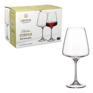 TACA VINHO DE CRISTAL CORVUS 570ML C/ 6PC