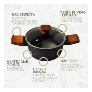 Conjunto de Panelas de Alumínio com Tecnologia Antiaderente – Clink (4 Peças)