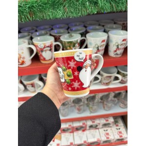 Caneca de Natal em Cerâmica – Estampa Papai Noel “Feliz Natal”