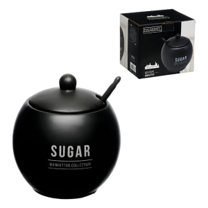 Açucareiro de Porcelana Manhattan – Hauskraft 350 ml (Preto)