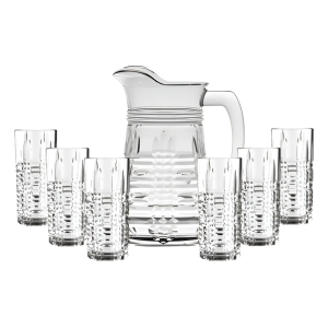 Jogo de Jarra com 6 Copos de Vidro – Linha Athena (Transparente)