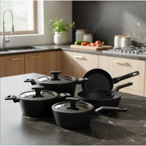 Jogo de Panelas para Indução/Gás Manhattan Antiaderente – Hauskraft Premium (5 Peças)