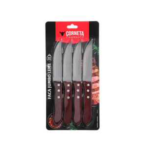 Conjunto de Facas Jumbo Leme – Corneta Churrasco (4 Peças)