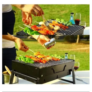 Churrasqueira Portátil a Carvão 43x29x22 cm – Prática Preta